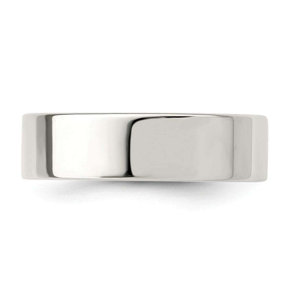 925 Sterling Silver, 6mm Comfort Fit Flat Size 9.5 Wedding Band