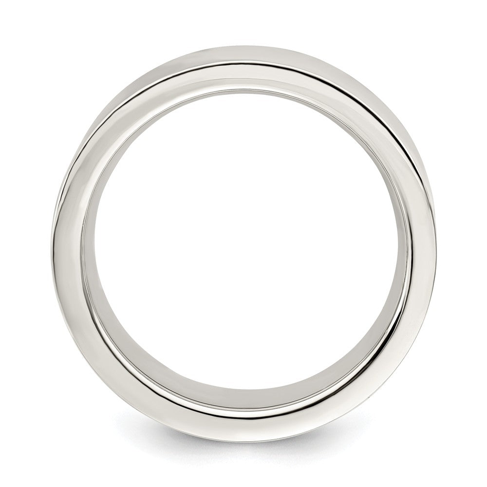 925 Sterling Silver, 7mm Comfort Fit Flat Size 6.5 Wedding Band