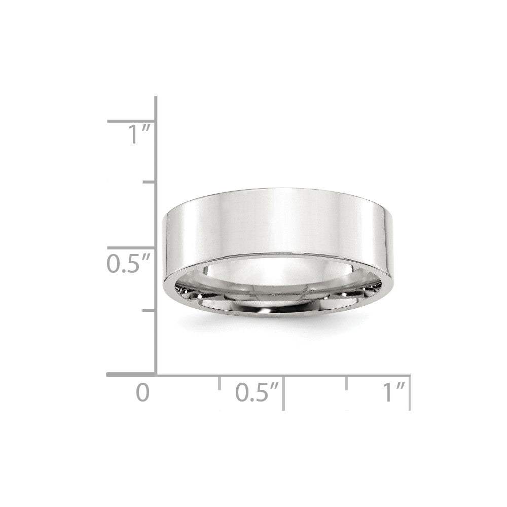 925 Sterling Silver, 7mm Comfort Fit Flat Size 7 Wedding Band