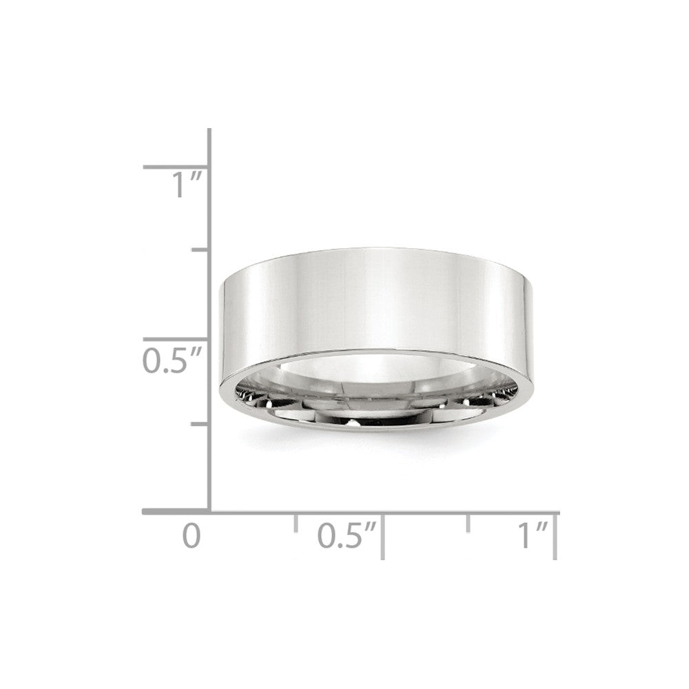 925 Sterling Silver, 8mm Comfort Fit Flat Size 4.5 Wedding Band