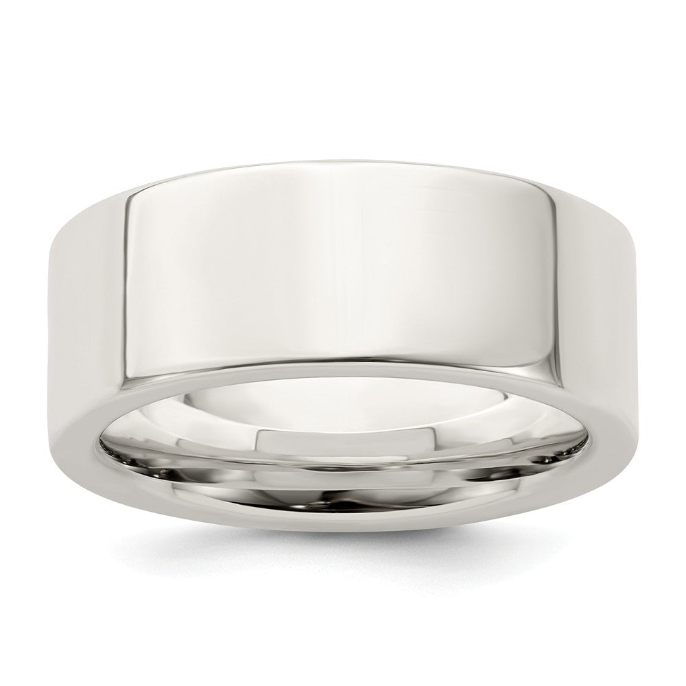 925 Sterling Silver, 8mm Comfort Fit Flat Size 4.5 Wedding Band