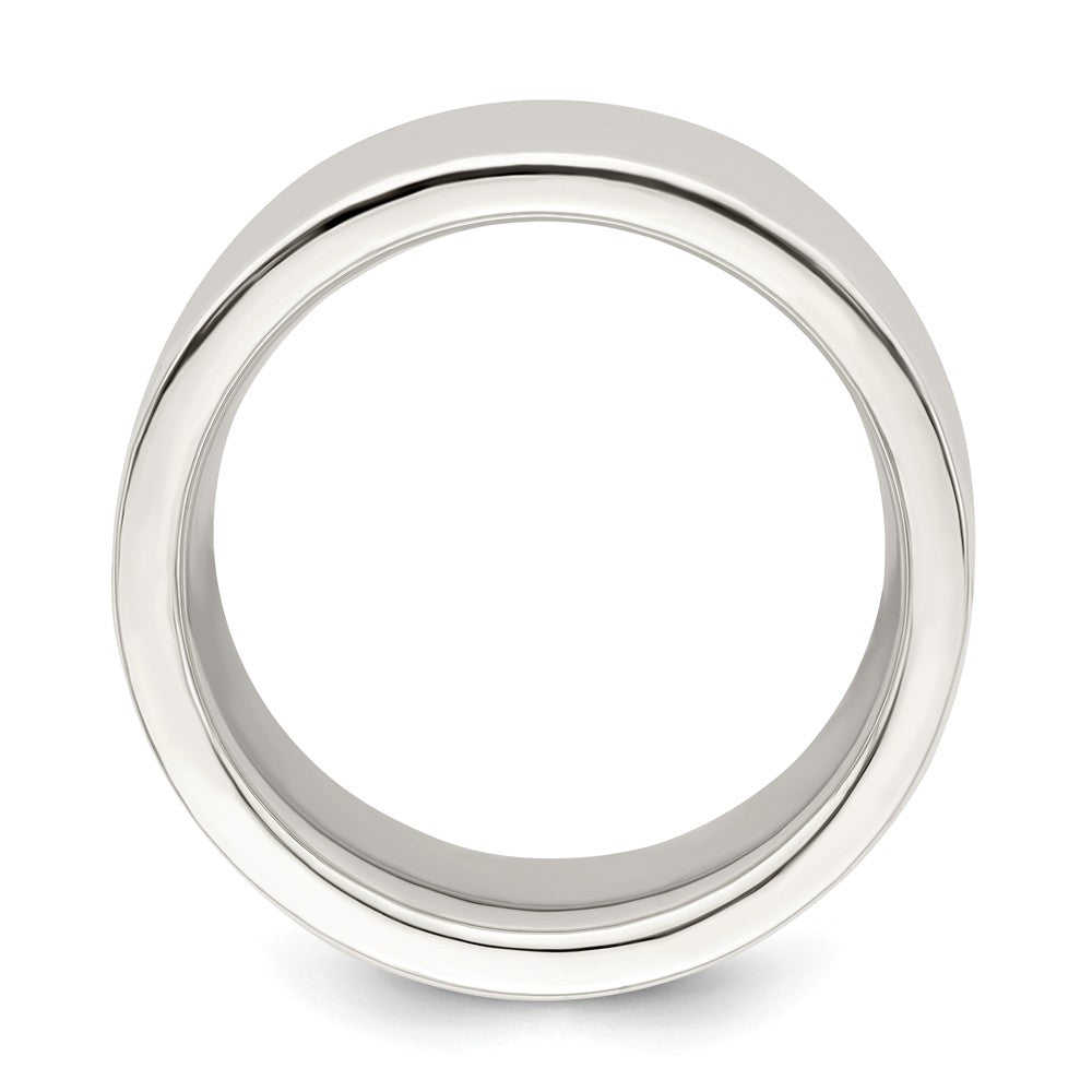 925 Sterling Silver, 10mm Comfort Fit Flat Size 5.5 Wedding Band