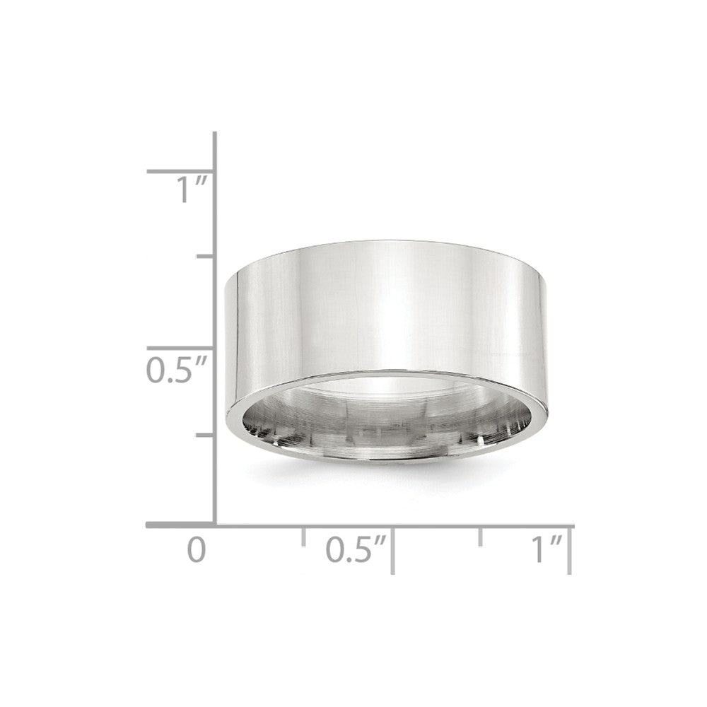 925 Sterling Silver, 10mm Comfort Fit Flat Size 5.5 Wedding Band