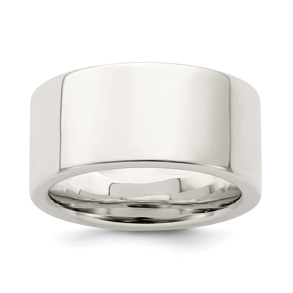 925 Sterling Silver, 10mm Comfort Fit Flat Size 6 Wedding Band