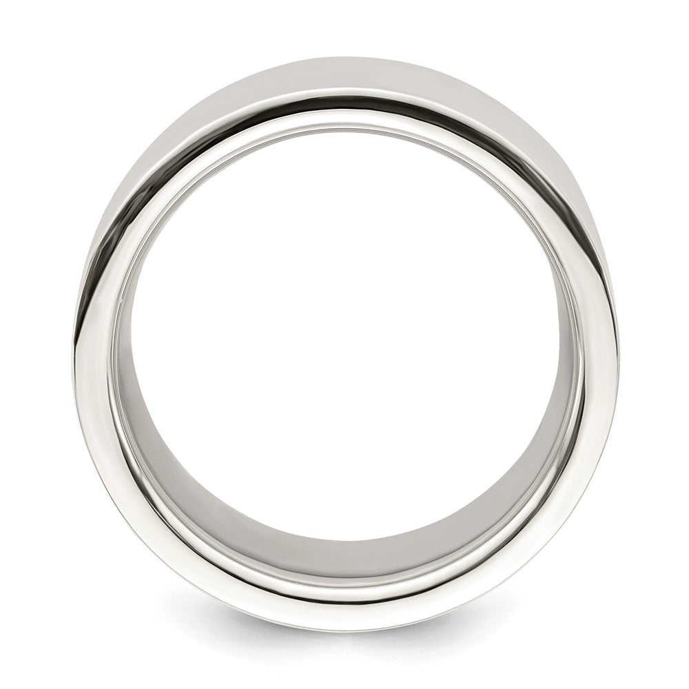925 Sterling Silver, 12mm Comfort Fit Flat Size 8.5 Wedding Band