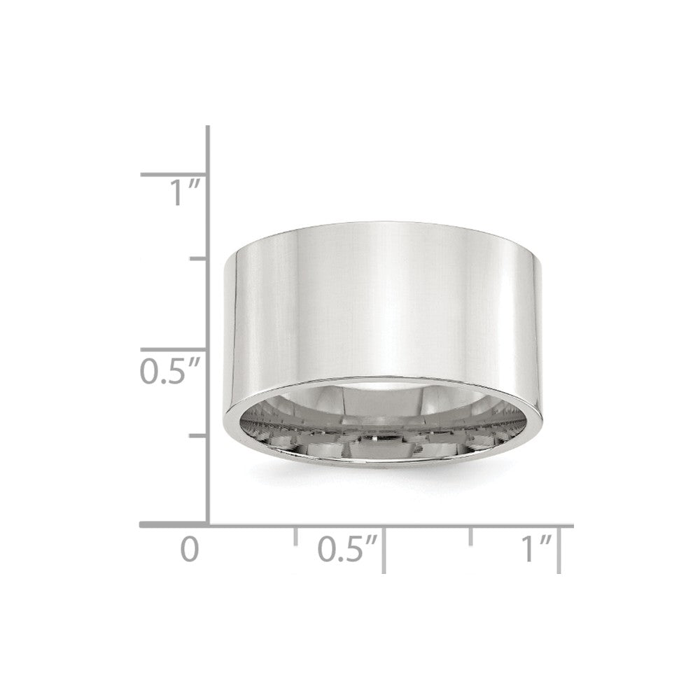 925 Sterling Silver, 12mm Comfort Fit Flat Size 4 Wedding Band