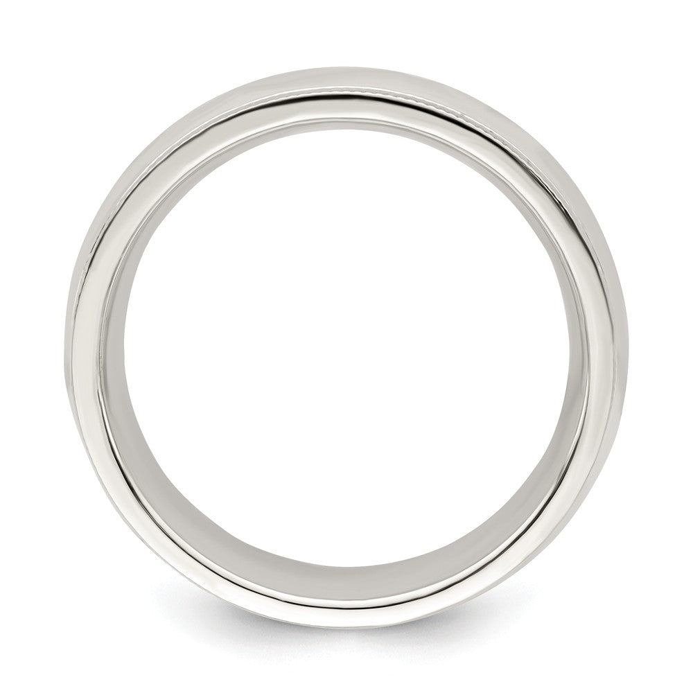 925 Sterling Silver 6mm Milgrain Comfort Fit Wedding Band, Size: 9.5