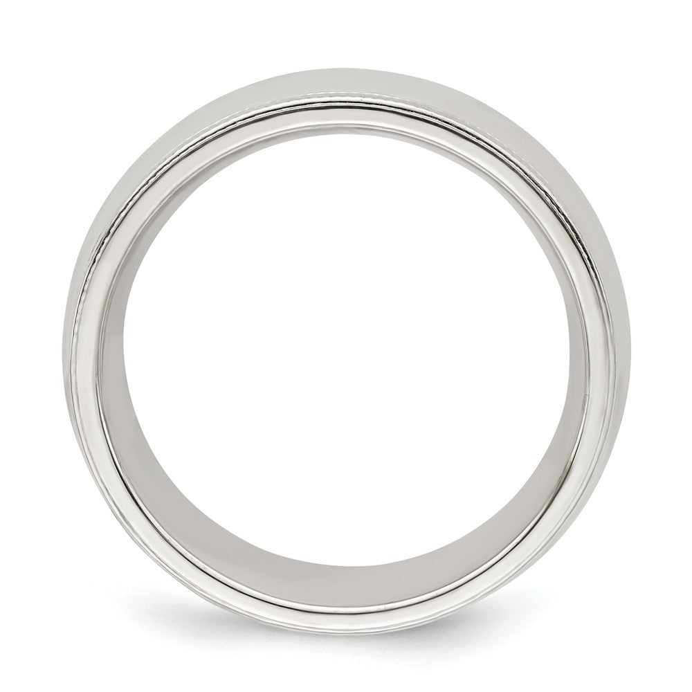 925 Sterling Silver 7mm Milgrain Comfort Fit Wedding Band, Size: 6.5