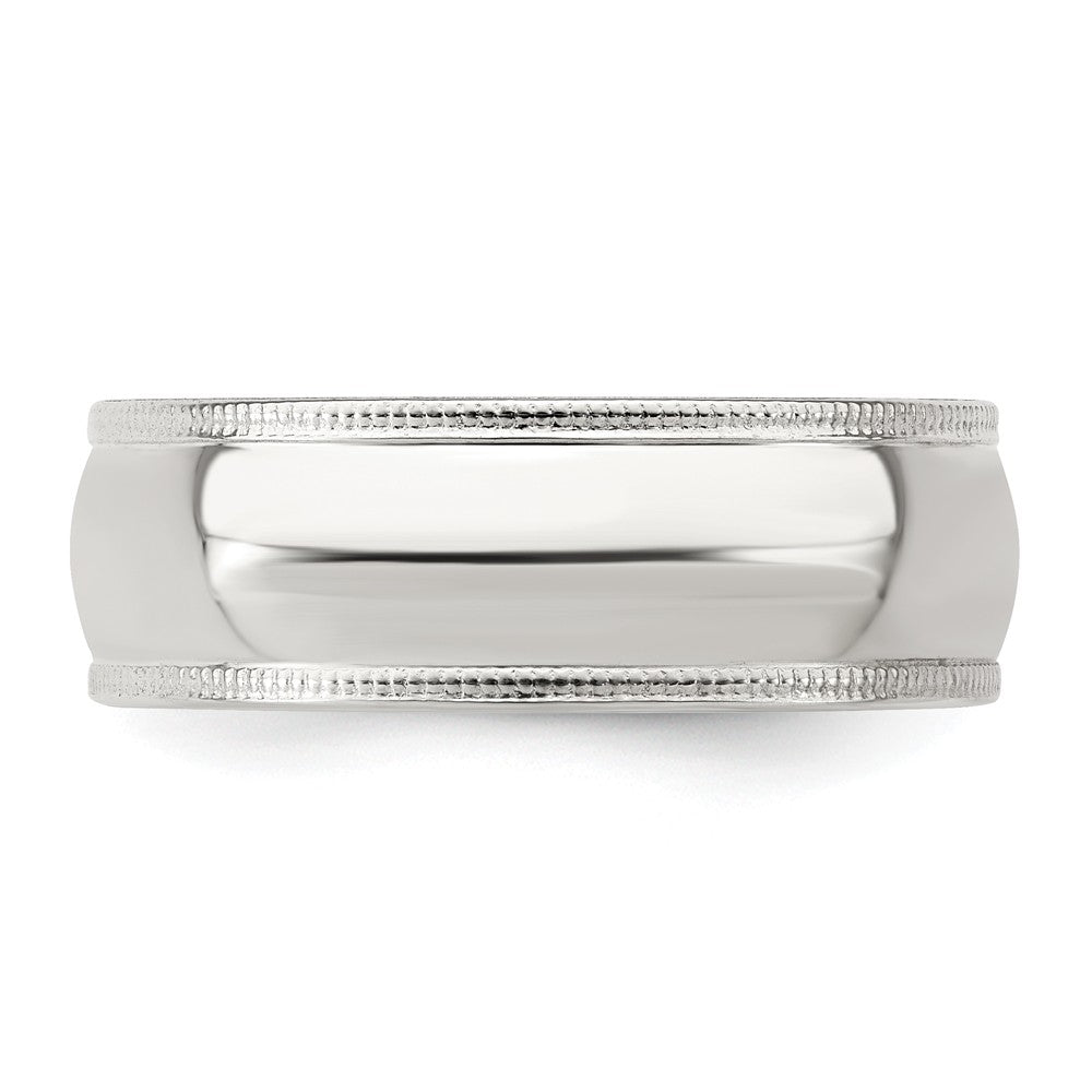 925 Sterling Silver 7mm Milgrain Comfort Fit Wedding Band, Size: 10.5