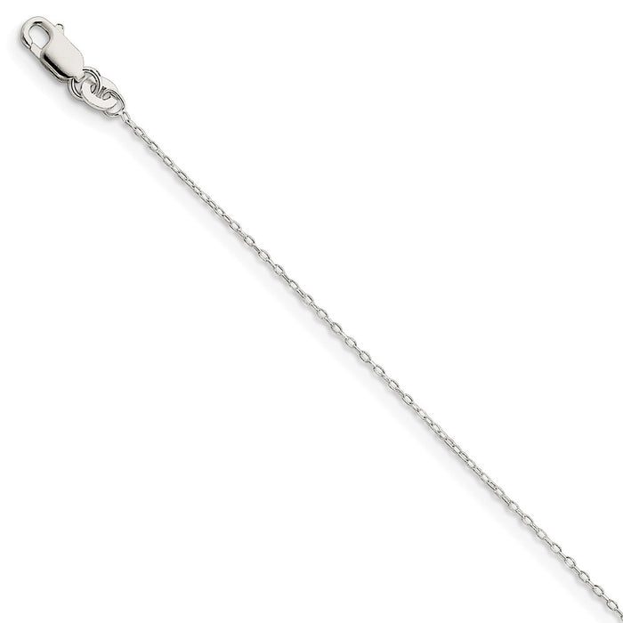 Million Charms 925 Sterling Silver 1mm Cable Chain, Chain Length: 9 inches