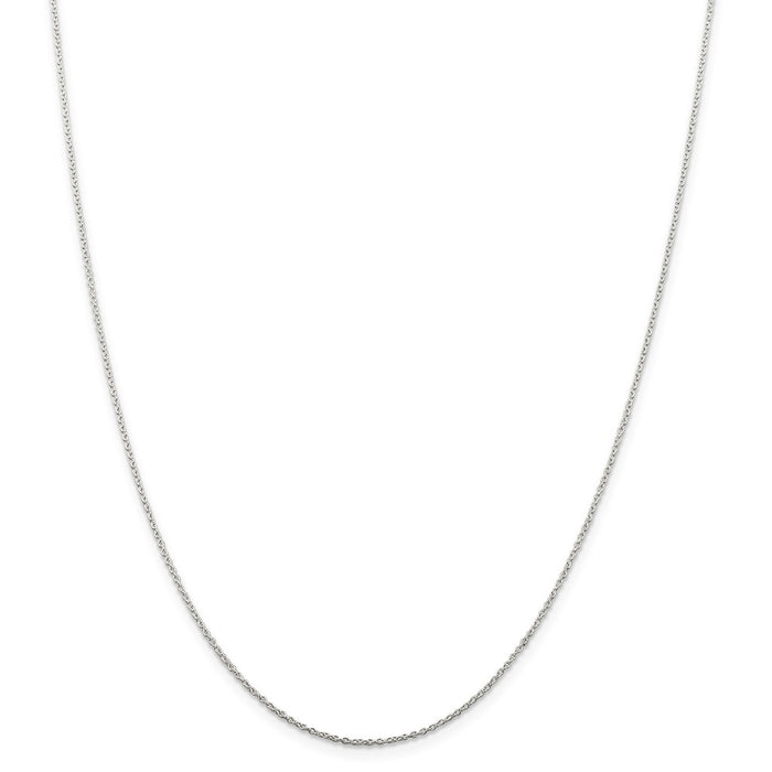 Million Charms 925 Sterling Silver Rhodium-plated 1mm Cable Chain, Chain Length: 16 inches