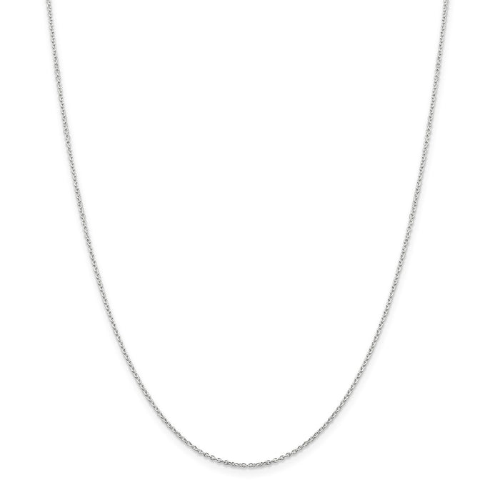 Million Charms 925 Sterling Silver Rhodium-plated 1.25mm Cable Chain, Chain Length: 18 inches