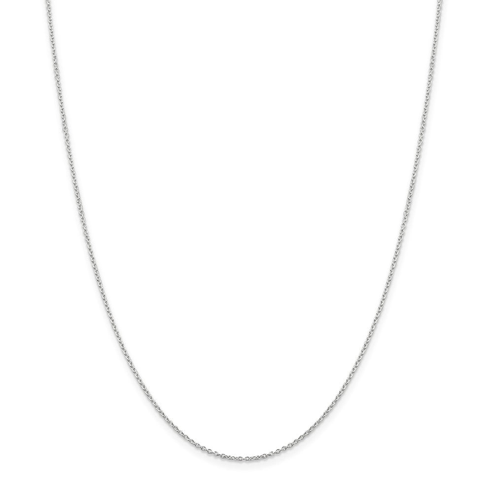 Million Charms 925 Sterling Silver Rhodium-plated 1.25mm Cable Chain, Chain Length: 24 inches