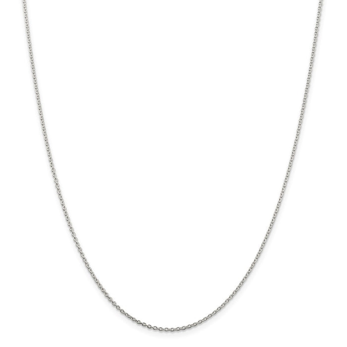 Million Charms 925 Sterling Silver Rhodium-plated 1.5mm Cable Chain, Chain Length: 18 inches