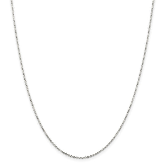 Million Charms 925 Sterling Silver Rhodium-plated 1.5mm Cable Chain, Chain Length: 20 inches