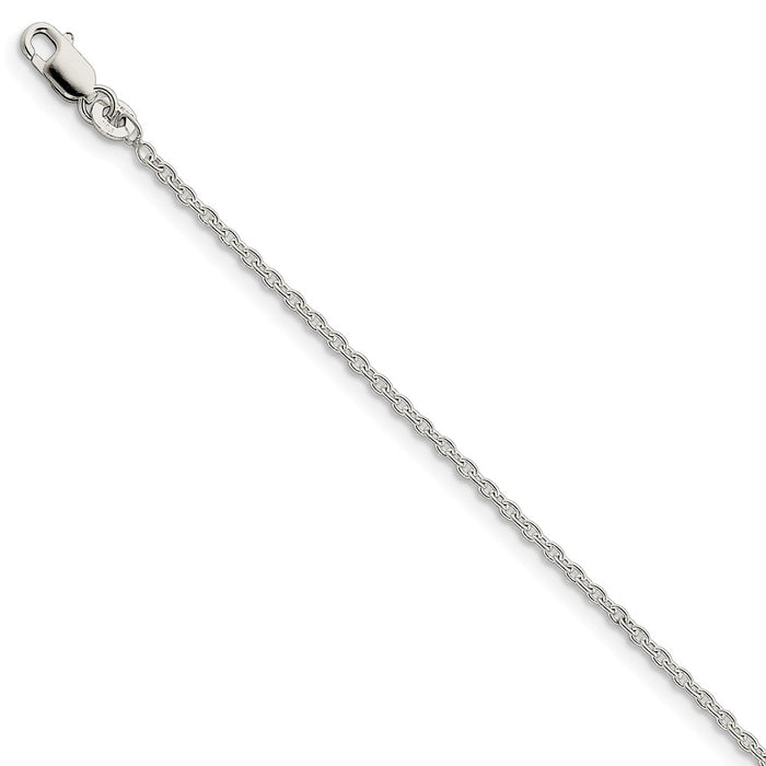 Million Charms 925 Sterling Silver 1.95mm Cable Chain, Chain Length: 8 inches