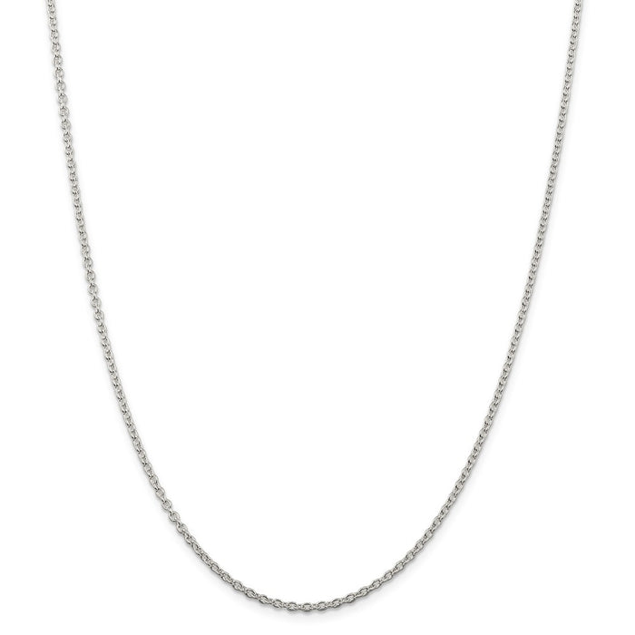 Million Charms 925 Sterling Silver 2.25mm Cable Chain, Chain Length: 30 inches