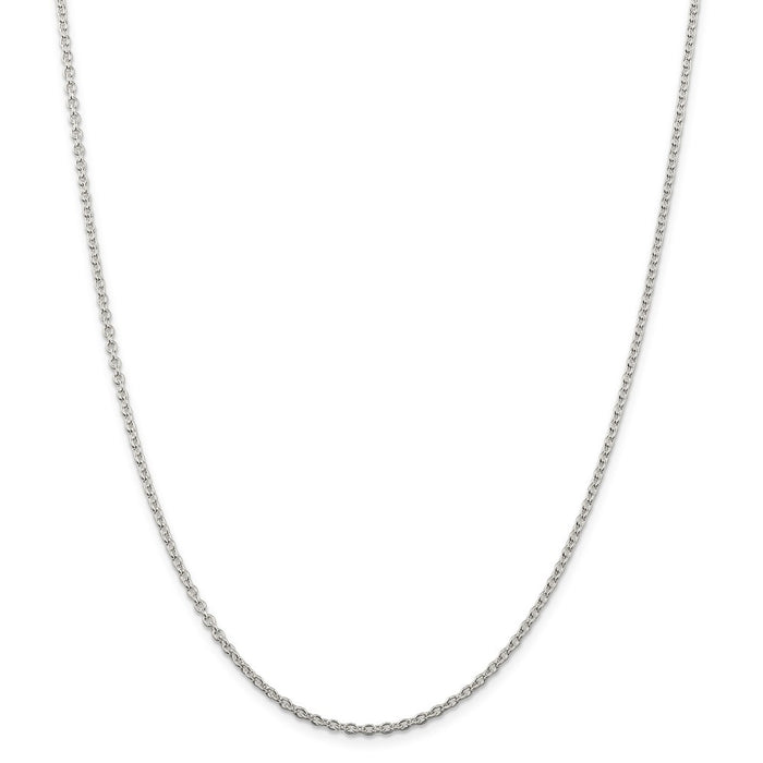 Million Charms 925 Sterling Silver 2.25mm Cable Chain, Chain Length: 16 inches