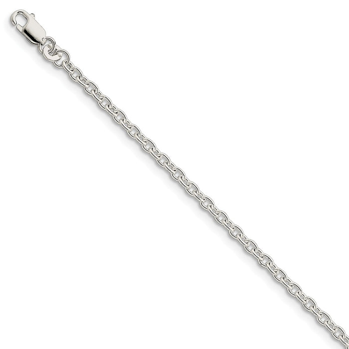 Million Charms 925 Sterling Silver 2.75mm Cable Chain, Chain Length: 8 inches