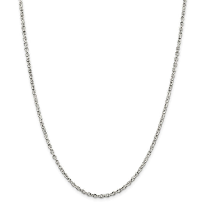 Million Charms 925 Sterling Silver 2.75mm Cable Chain, Chain Length: 22 inches