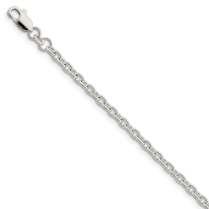 Million Charms 925 Sterling Silver 3.5mm Cable Chain, Chain Length: 7 inches