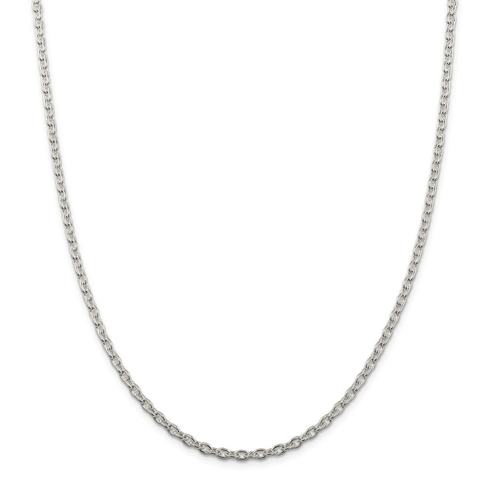 Million Charms 925 Sterling Silver 3.5mm Cable Chain, Chain Length: 22 inches