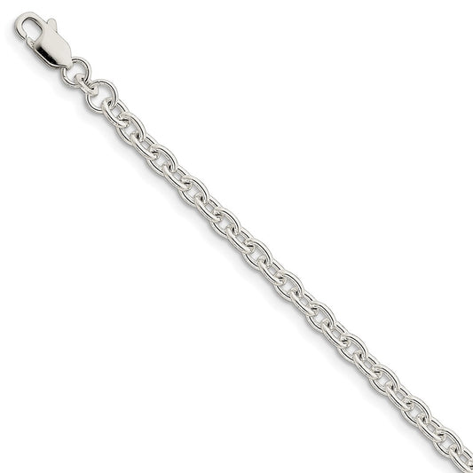 Million Charms 925 Sterling Silver 4.5mm Cable Chain, Chain Length: 7 inches