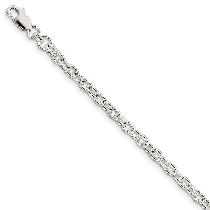 Million Charms 925 Sterling Silver 4.5mm Cable Chain, Chain Length: 7 inches