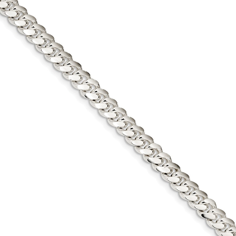 Million Charms 925 Sterling Silver 7.25mm Polished Domed Curb Chain, Chain Length: 8 inches