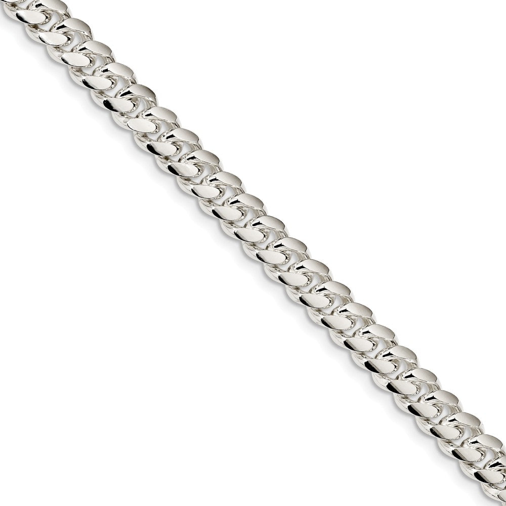 Million Charms 925 Sterling Silver 7.8mm Polished Domed Curb Chain, Chain Length: 9 inches