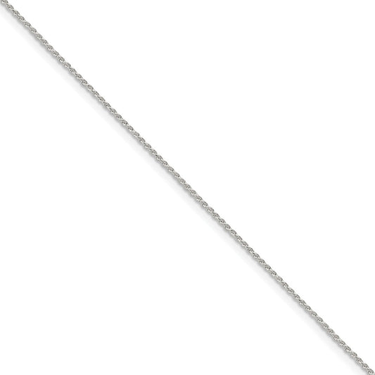 Million Charms 925 Sterling Silver 1.1mm Diamond-cut Rope Chain, Chain Length: 7 inches