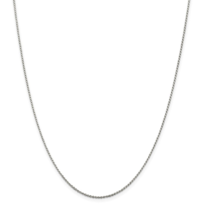 Million Charms 925 Sterling Silver 1.1mm Diamond-cut Rope Chain, Chain Length: 22 inches