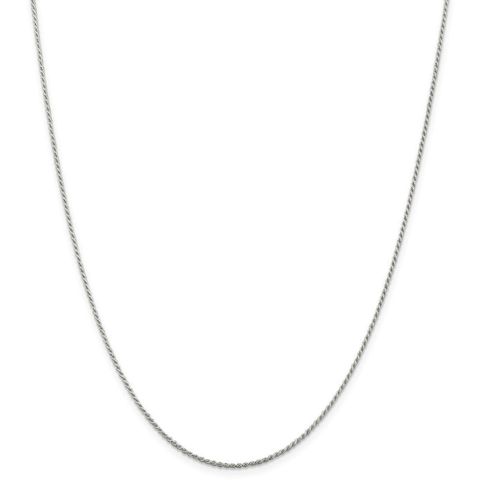 Million Charms 925 Sterling Silver 1.1mm Diamond-cut Rope Chain, Chain Length: 18 inches