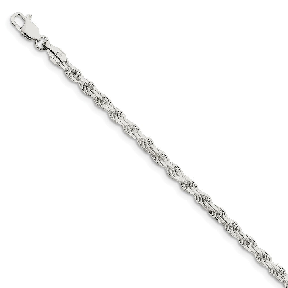 Million Charms 925 Sterling Silver 3.5mm Diamond-cut Rope Chain, Chain Length: 8 inches