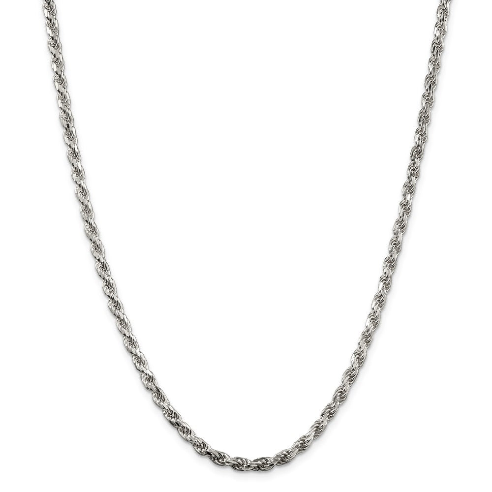 Million Charms 925 Sterling Silver 3.5mm Diamond-cut Rope Chain, Chain Length: 28 inches