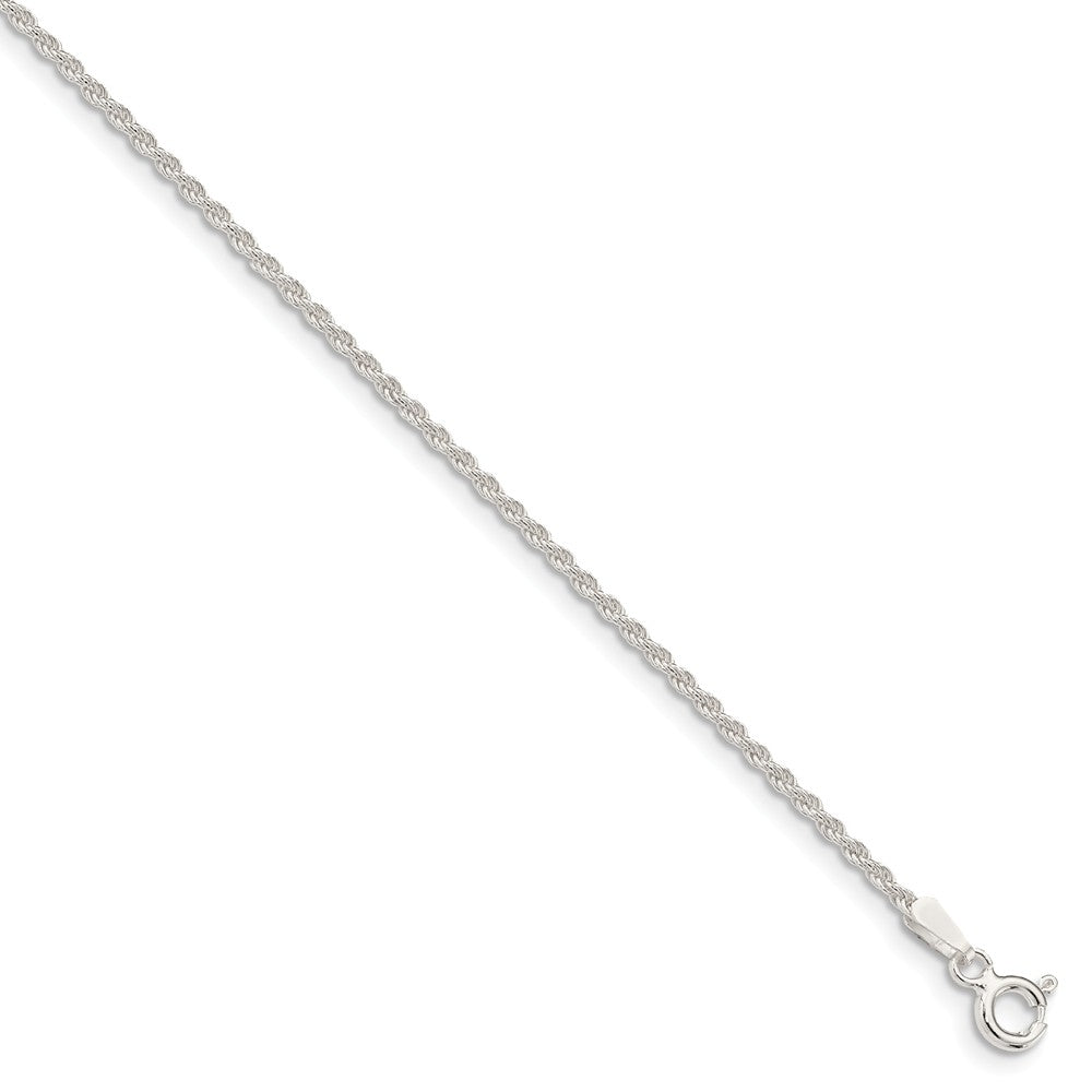 Million Charms 925 Sterling Silver 1.5mm Solid Rope Chain, Chain Length: 7 inches