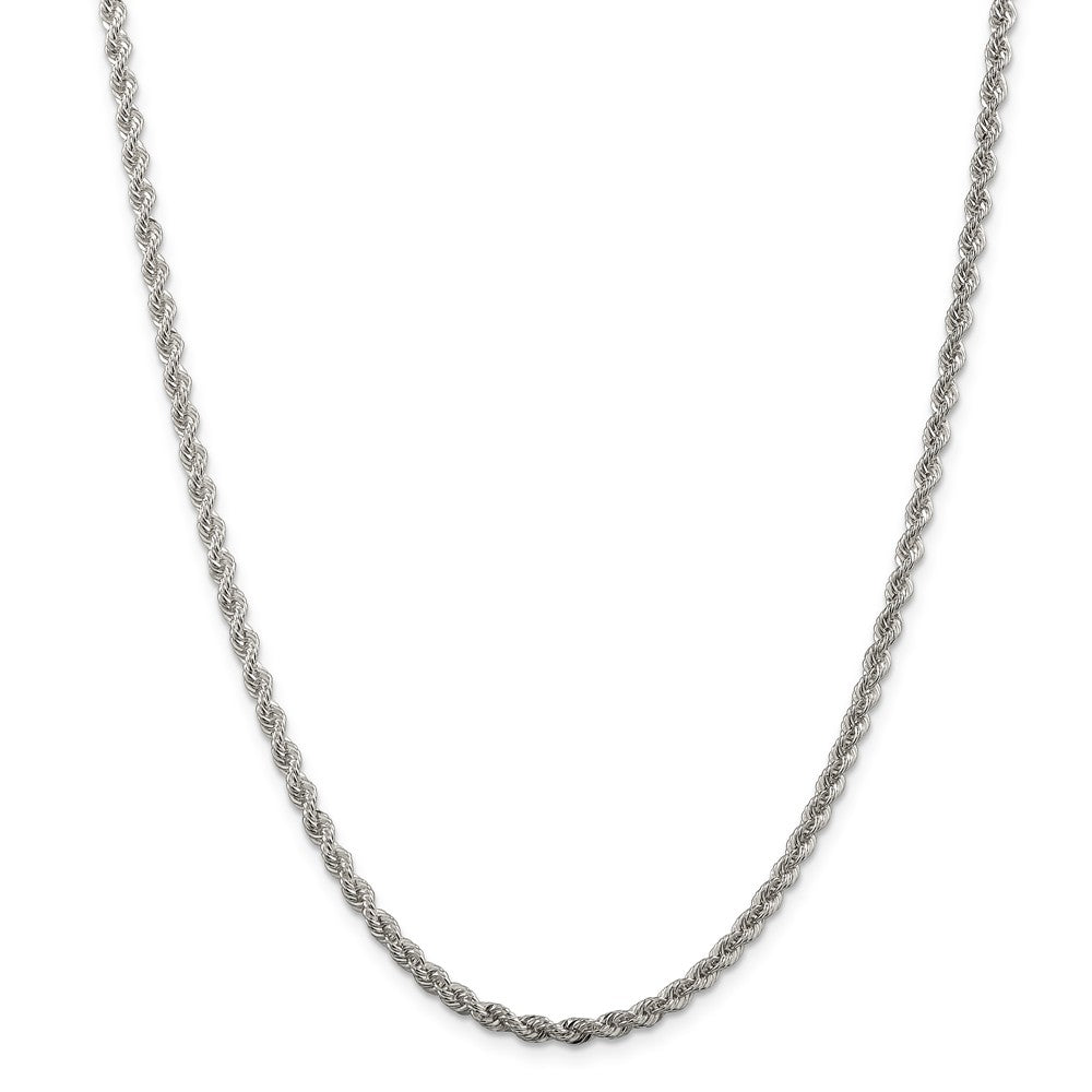 Million Charms 925 Sterling Silver 3.0mm Solid Rope Chain, Chain Length: 26 inches