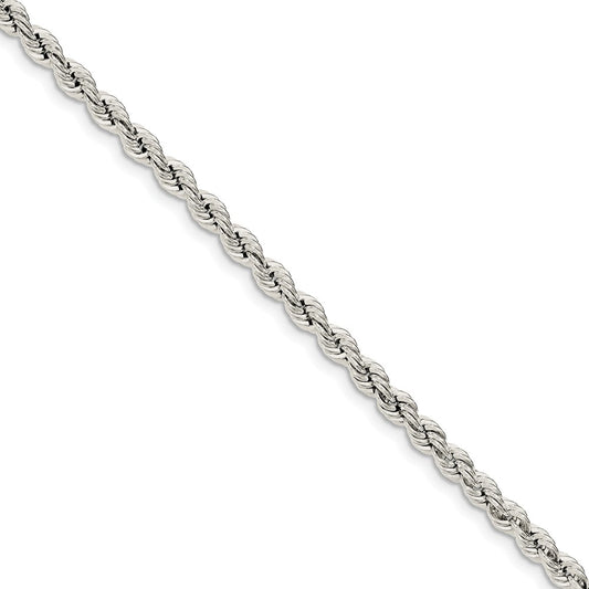 Million Charms 925 Sterling Silver 4.3mm Solid Rope Chain, Chain Length: 7 inches