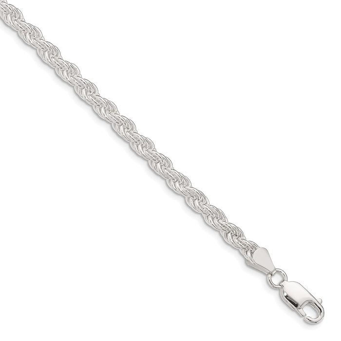 Million Charms 925 Sterling Silver 4.5mm Solid Rope Chain, Chain Length: 8 inches