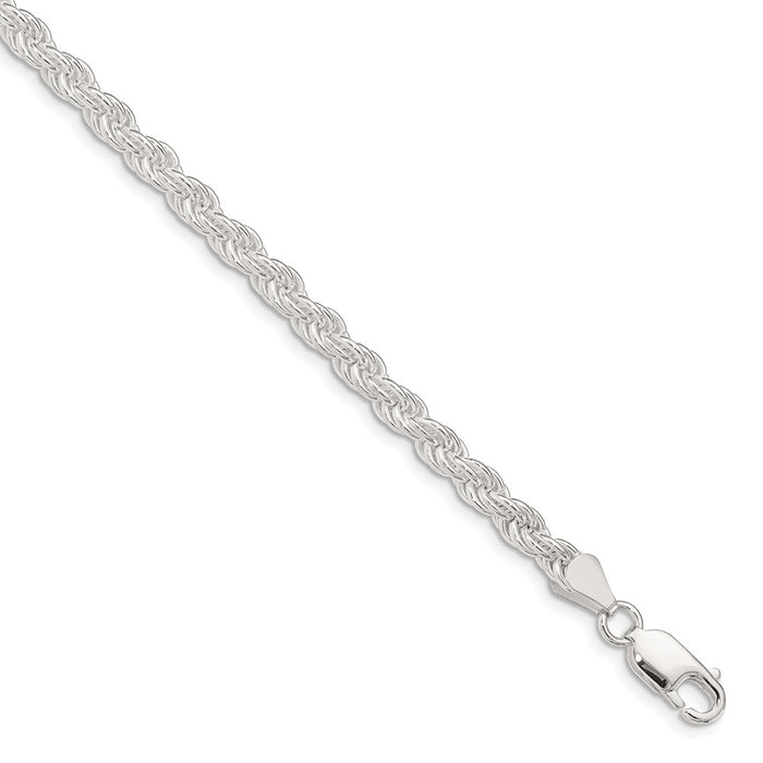 Million Charms 925 Sterling Silver 4.5mm Solid Rope Chain, Chain Length: 22 inches