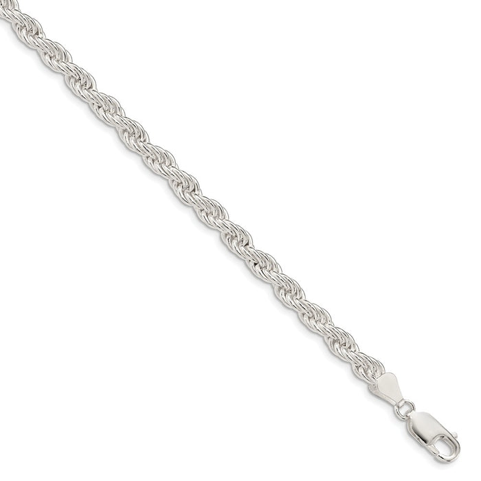 Million Charms 925 Sterling Silver 5.0mm Solid Rope Chain, Chain Length: 26 inches
