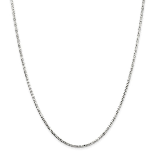Million Charms 925 Sterling Silver 2.5mm Diamond-cut Spiga Chain, Chain Length: 16 inches