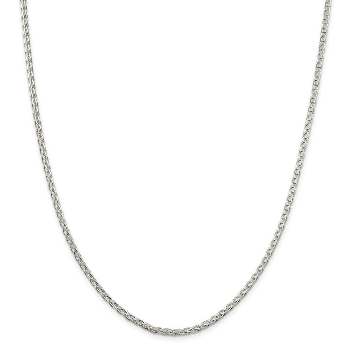 Million Charms 925 Sterling Silver 2.75mm Diamond-Cut Spiga Chain, Chain Length: 16 inches