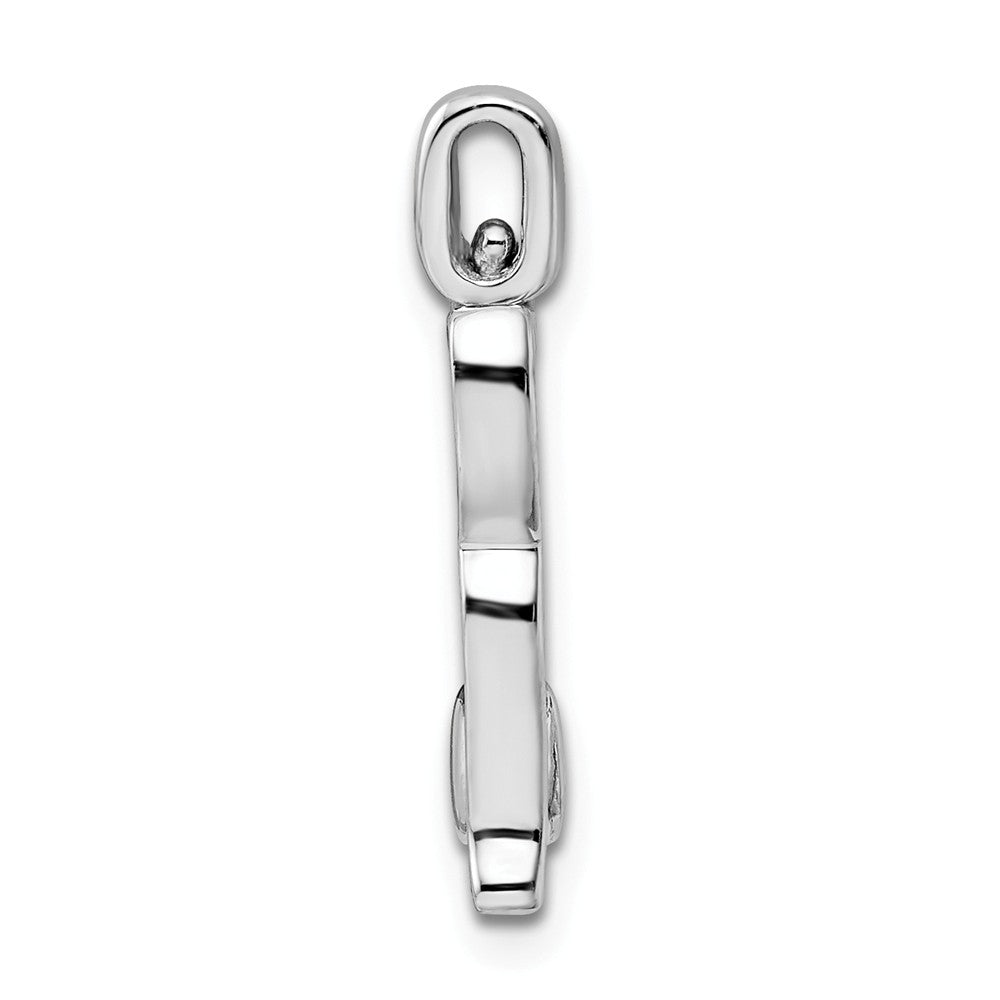 Million Charms 925 Sterling Silver Rhodium-plated 0.25Ct. Blk & Wht Dia. Reversible Cat Pendant