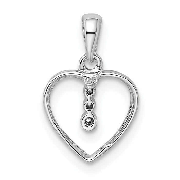 Million Charms 925 Sterling Silver Diamond Rhodium-plated Heart Pendant