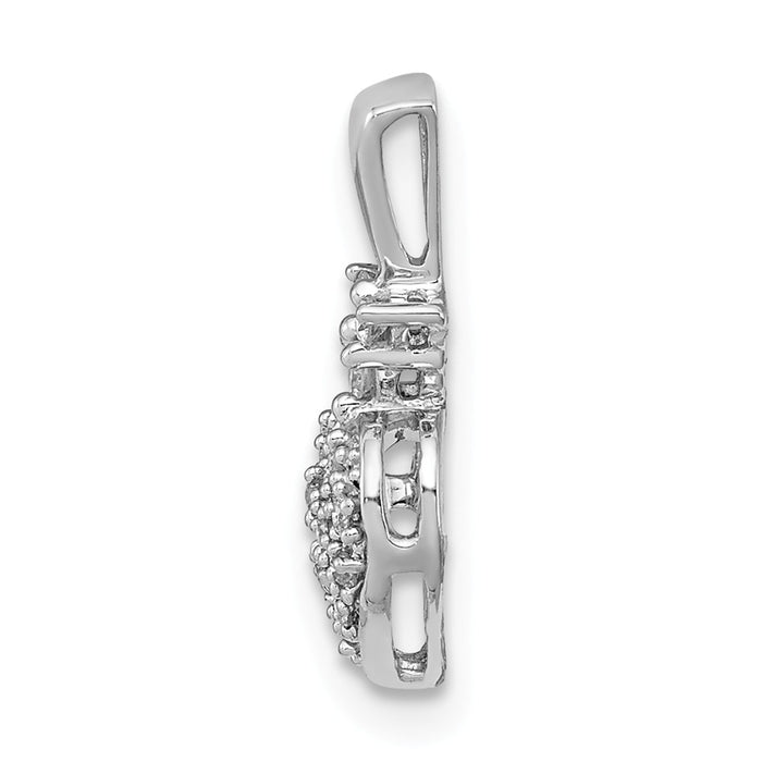 Million Charms 925 Sterling Silver Rhodium-plated Diam. Heart Pendant