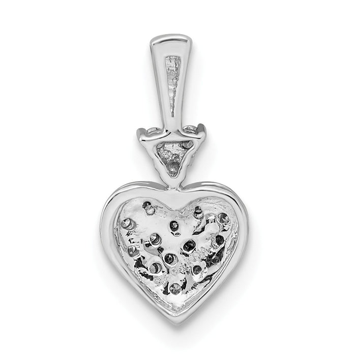 Million Charms 925 Sterling Silver Rhodium-plated Diam. Heart Pendant