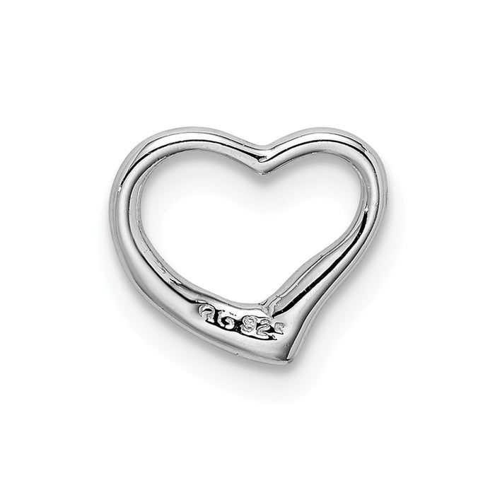 Million Charms 925 Sterling Silver Rhodium-plated Diamond Floating Heart Pendant