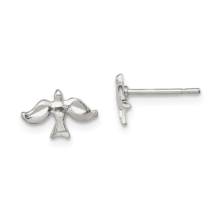 925 Sterling Silver Dove Mini Earrings, 7mm x 10mm