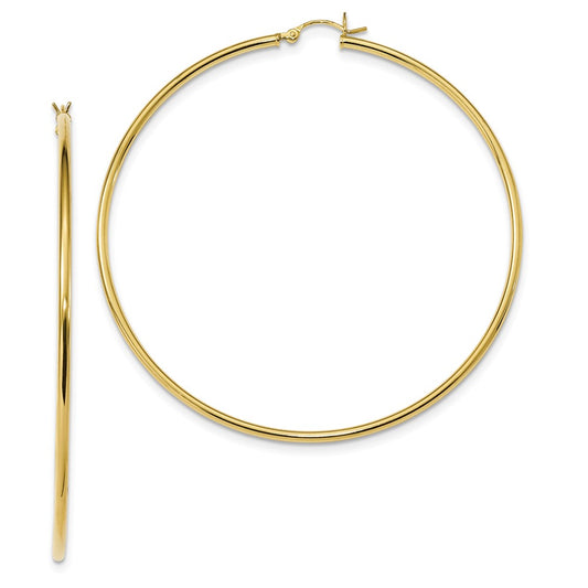 925 Sterling Silver Gold-Tone Polished Hoop Earrings, 72.2mm x 68.7mm